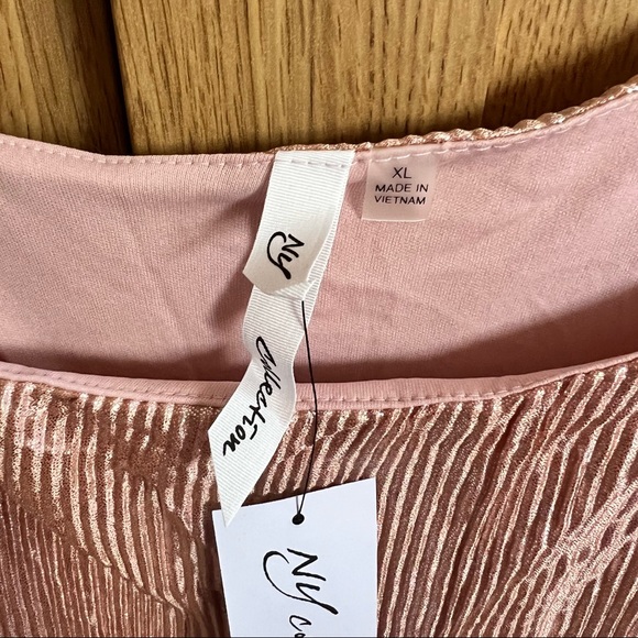 Brand New New York Collection Pink Quartz Shimmery Party Dress BNWT - Picture 3 of 10